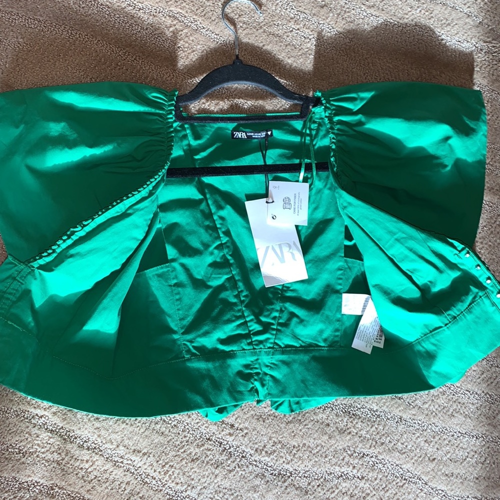 Zara Ruffle Poplin Crop Top - Picture 14 of 14